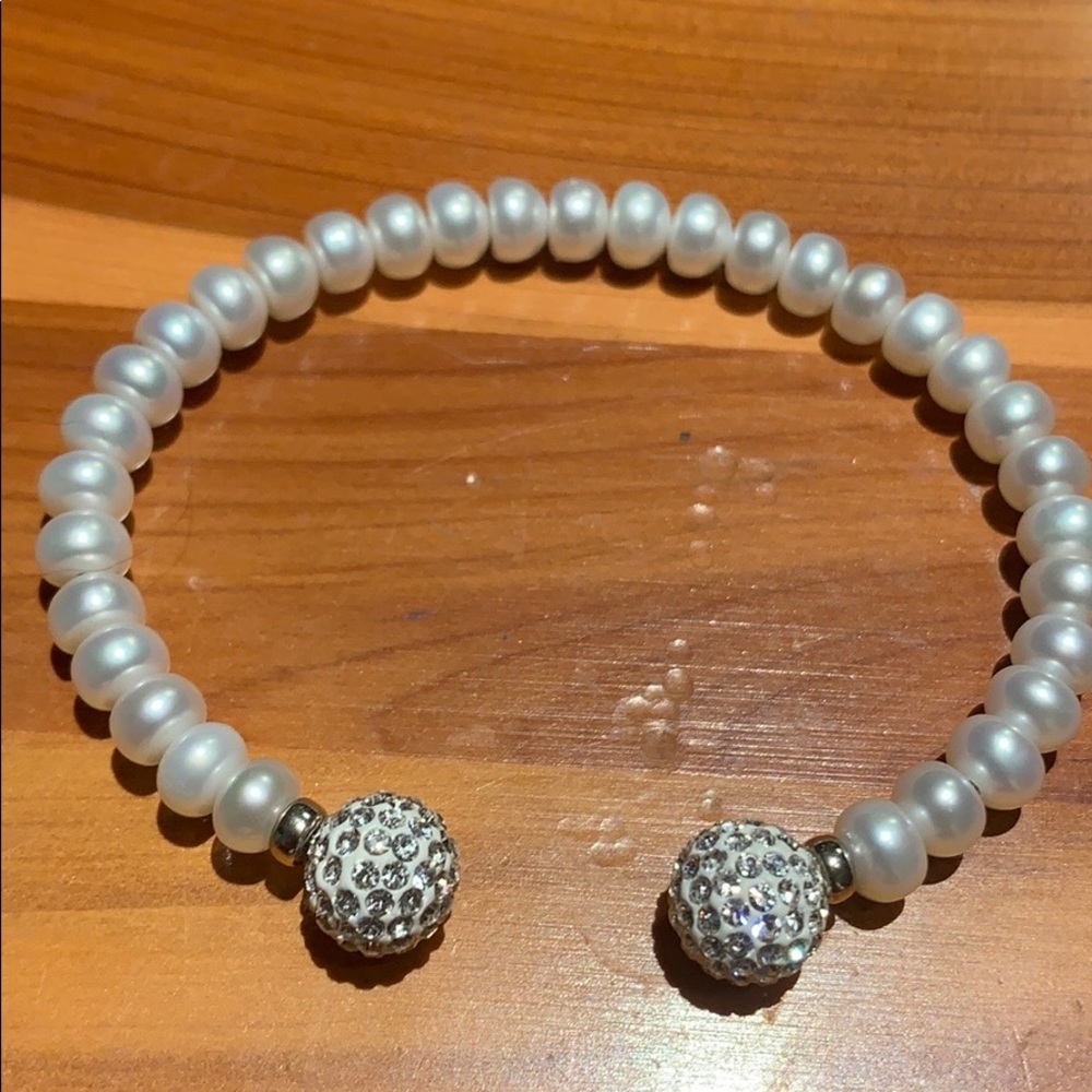 Real pearl Swarowski crystal bracelet